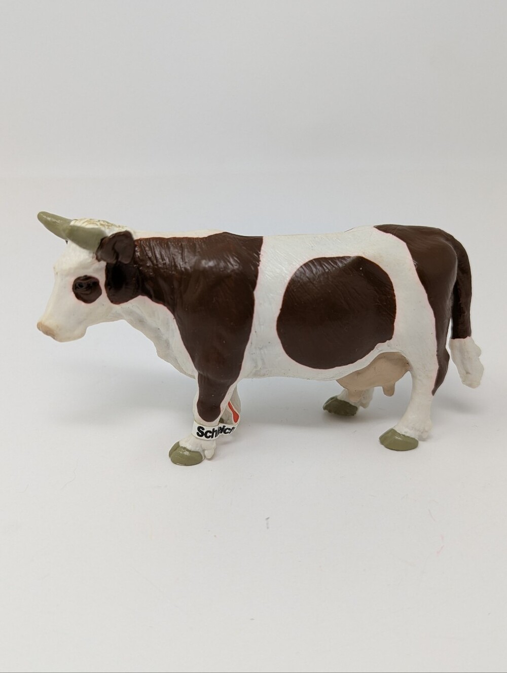 Schleich Cow Brown White 13213 Standing 1990